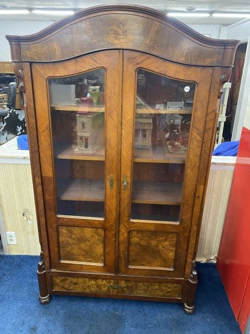 Antique Mahogany Empire Double Door Bookcase (1 of 9)
