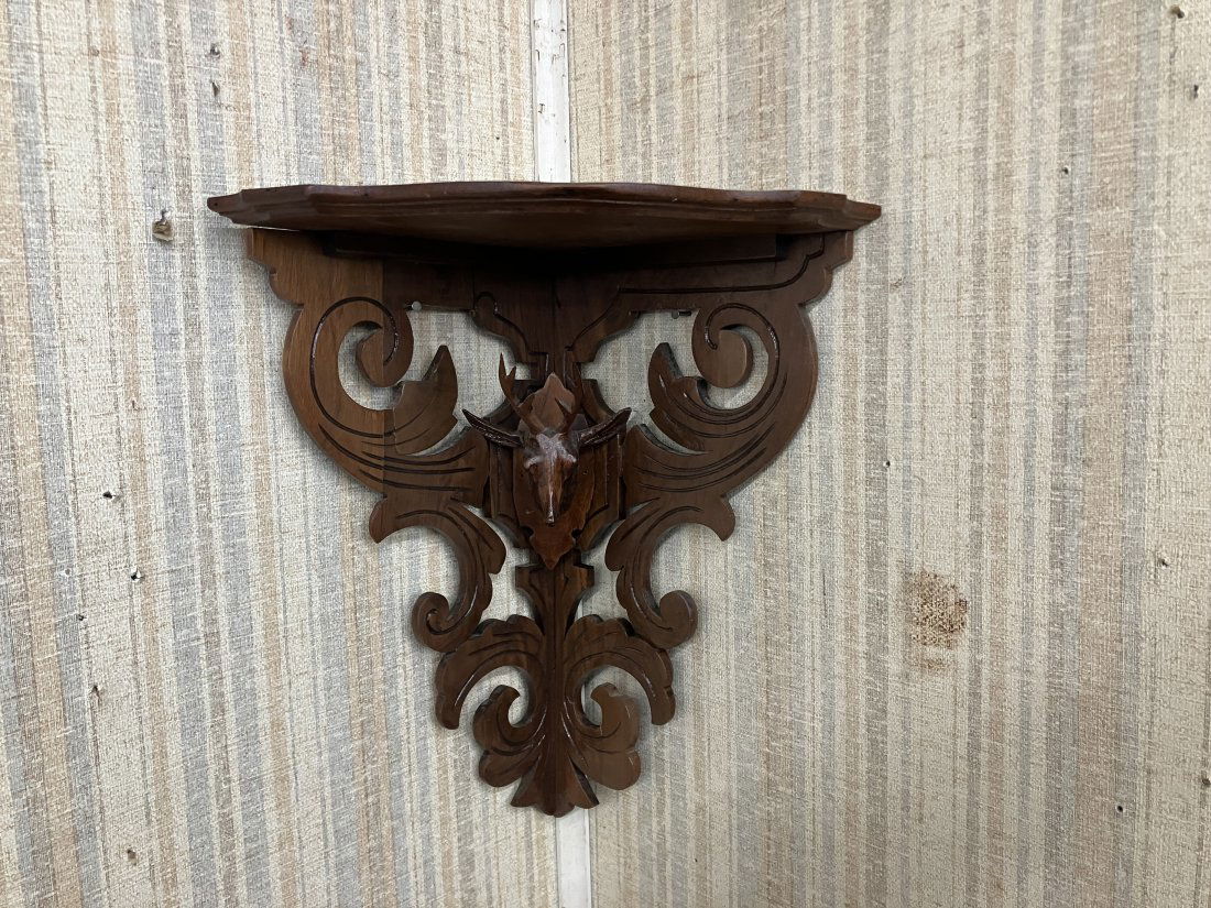 Black Forest Carved Corner Shelf (1 of 4)