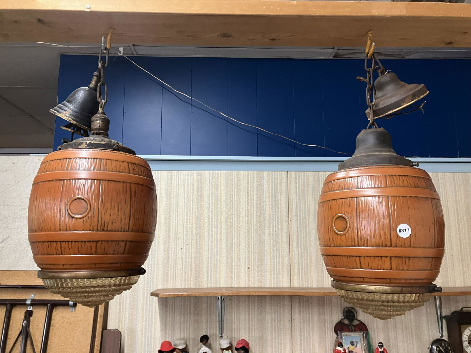 Pair of Barrel Form Pendant Lamps (1 of 4)