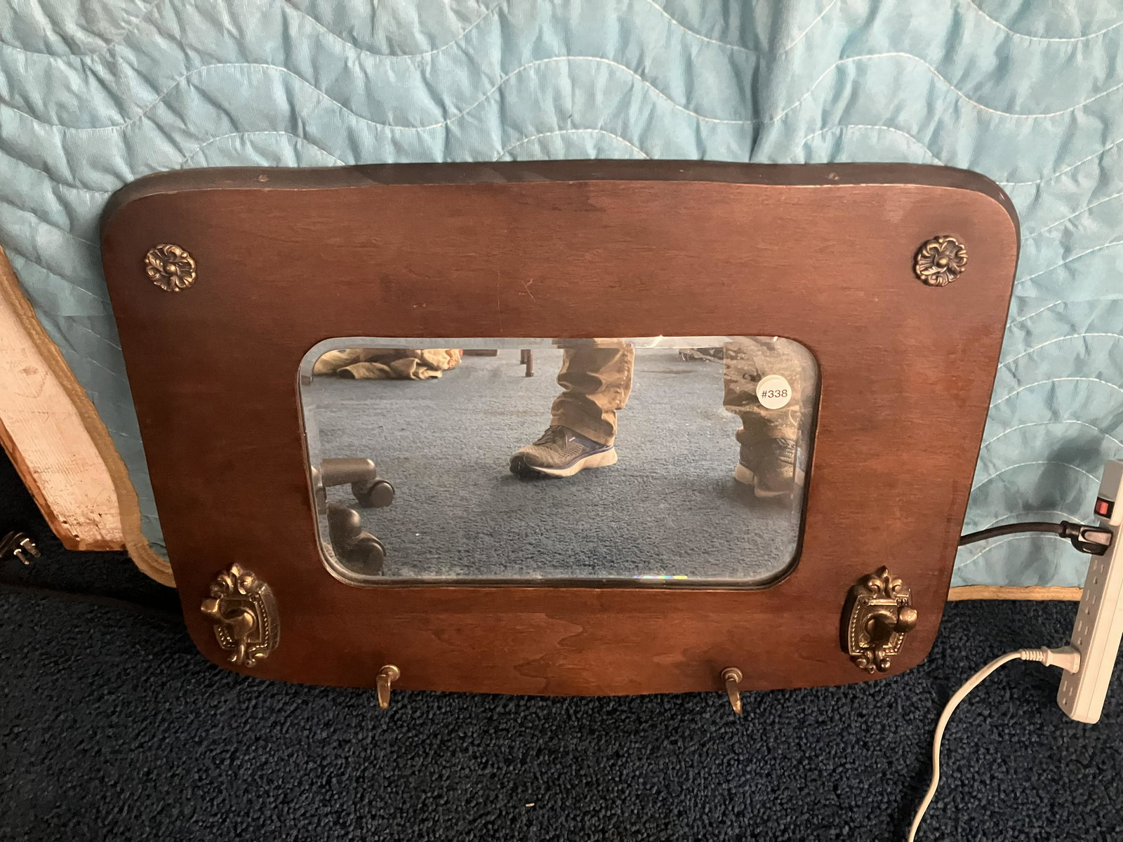 Oak Mirror w/ Hooks (1 of 3)