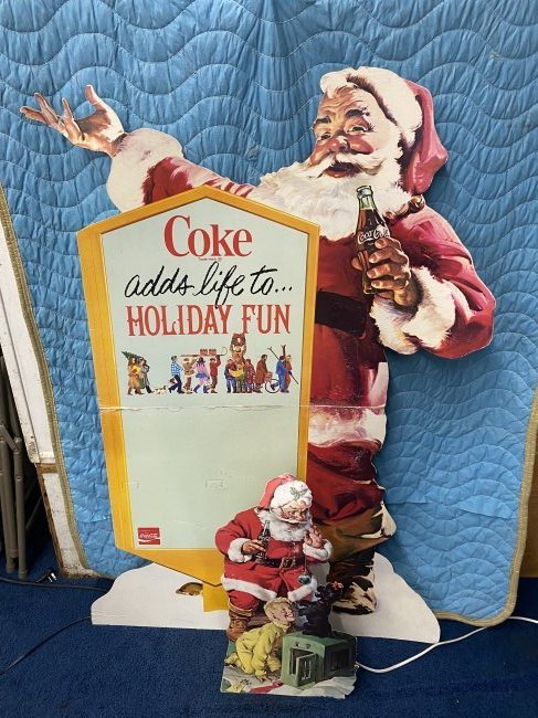 Two Coca-Cola Santa Cardboard Figures (1 of 7)