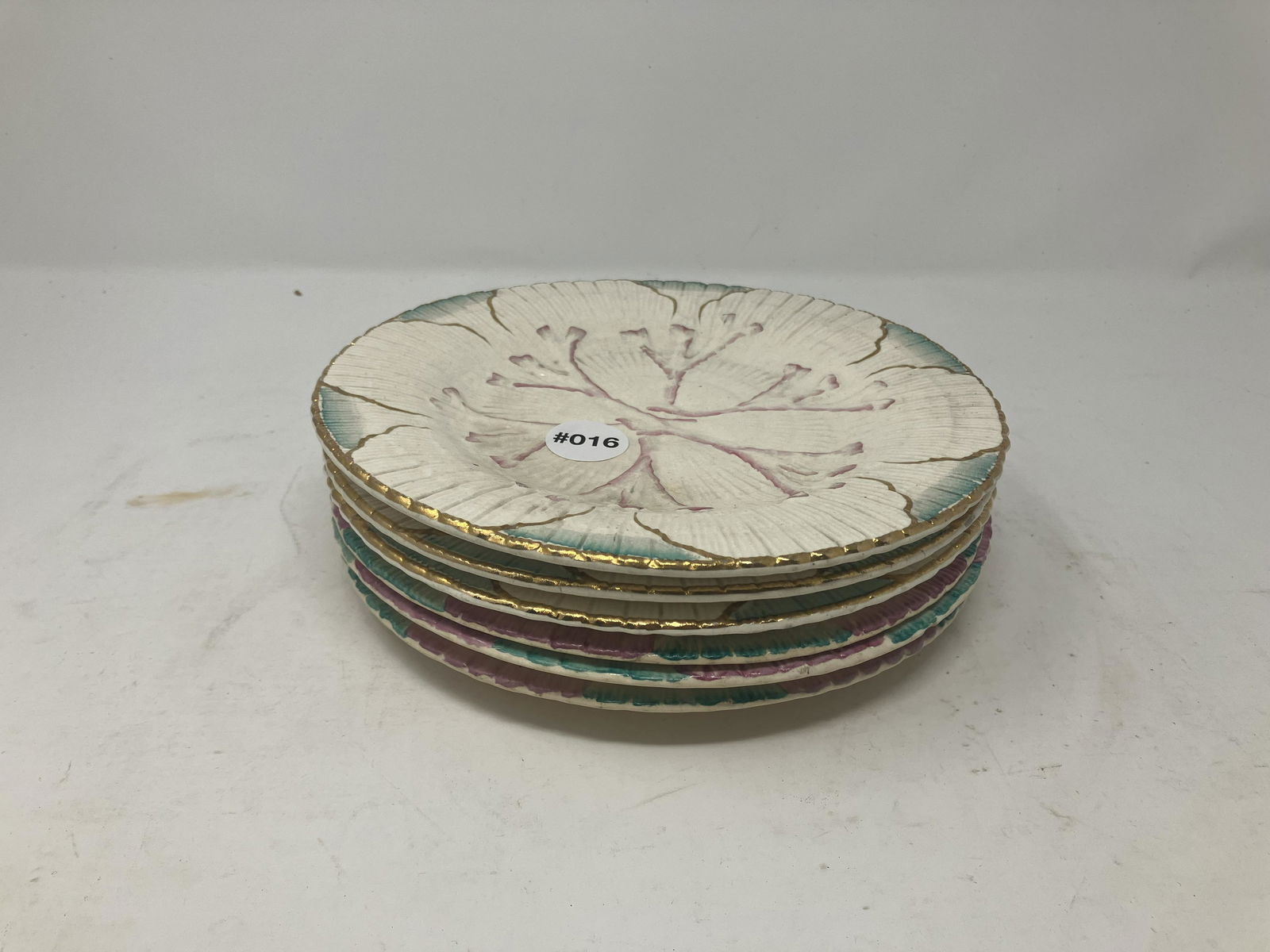 Grouping of Majolica Etruscan Seaweed Plates (1 of 4)
