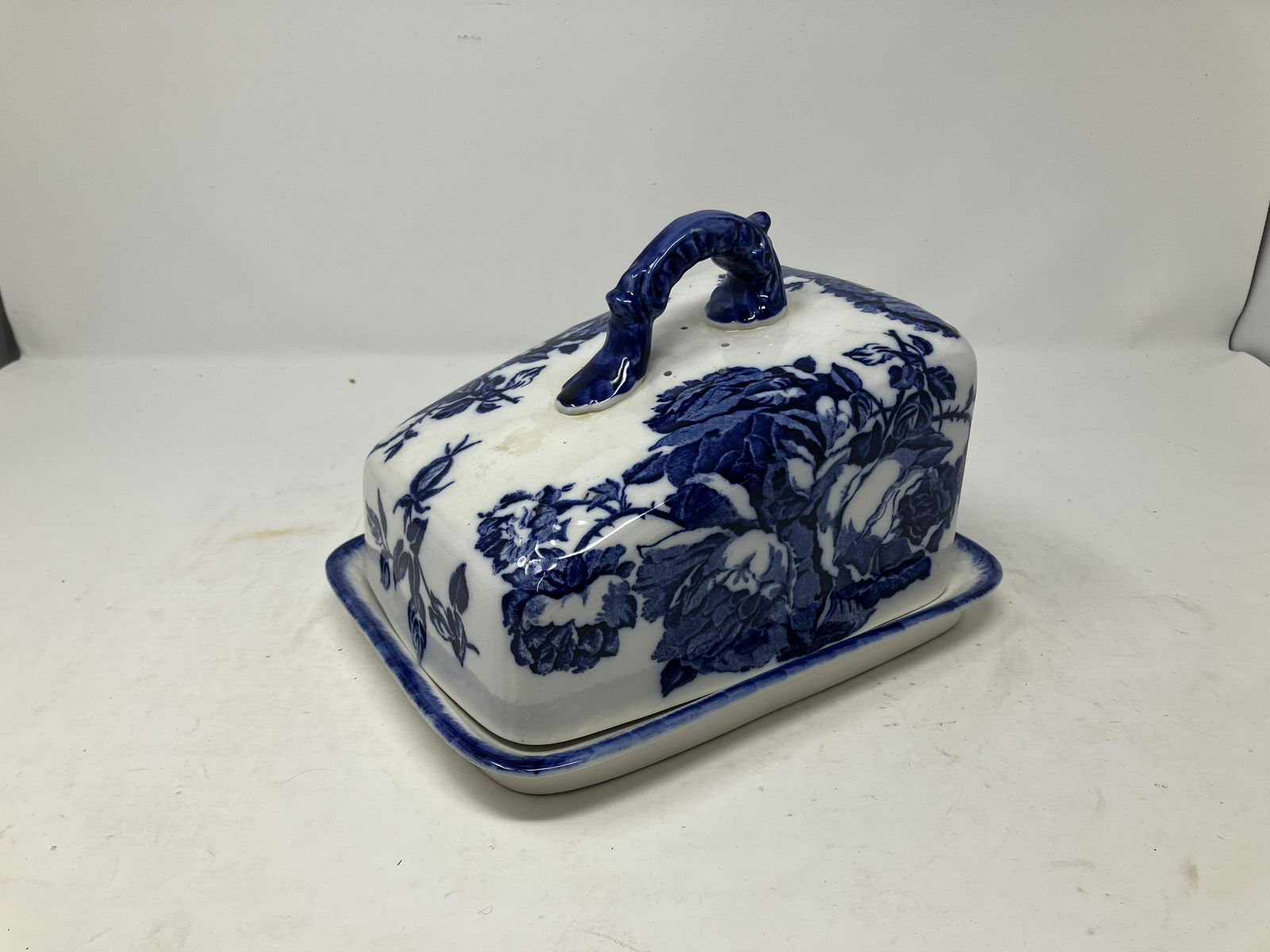 Flow Blue Ironstone Cheese Dish (1 of 3)
