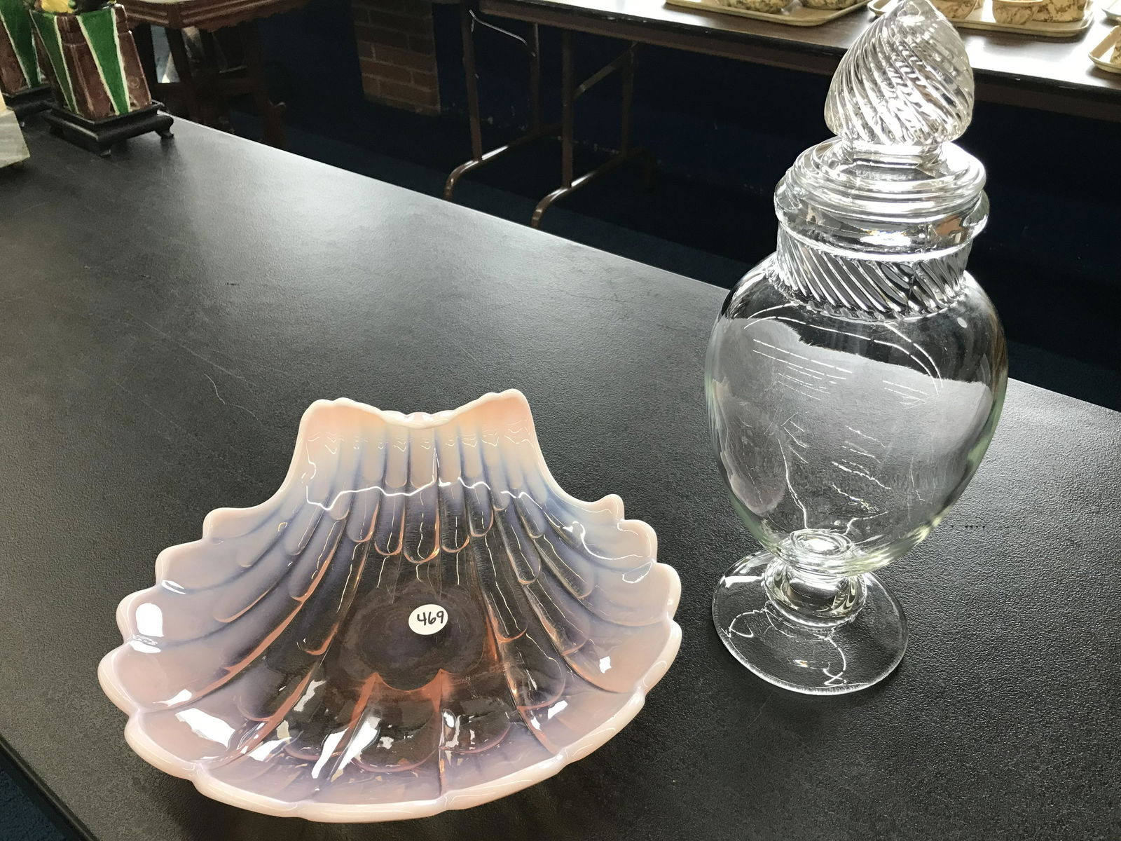 Opalescent Shell Bowl & Apothecary Jar (1 of 1)