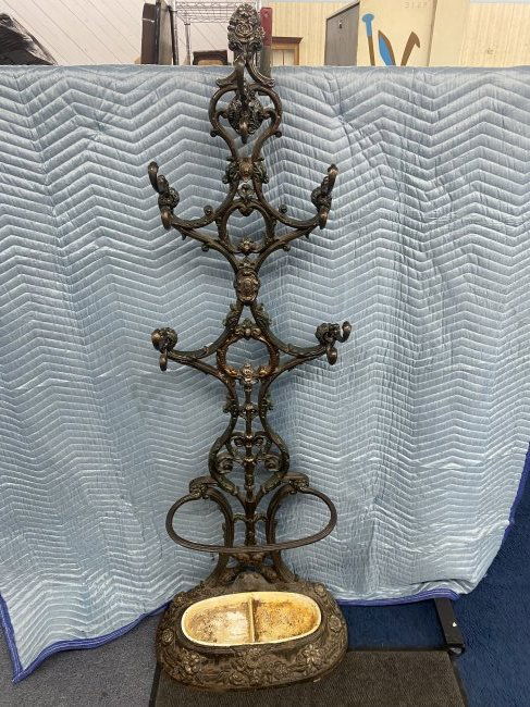 Signed Antique Cast Iron Hall Tree (1 of 6)