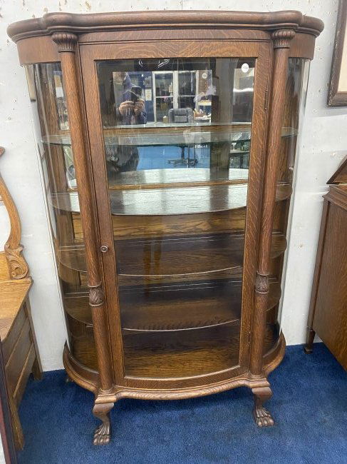 Antique Oak China Cabinet (1 of 8)