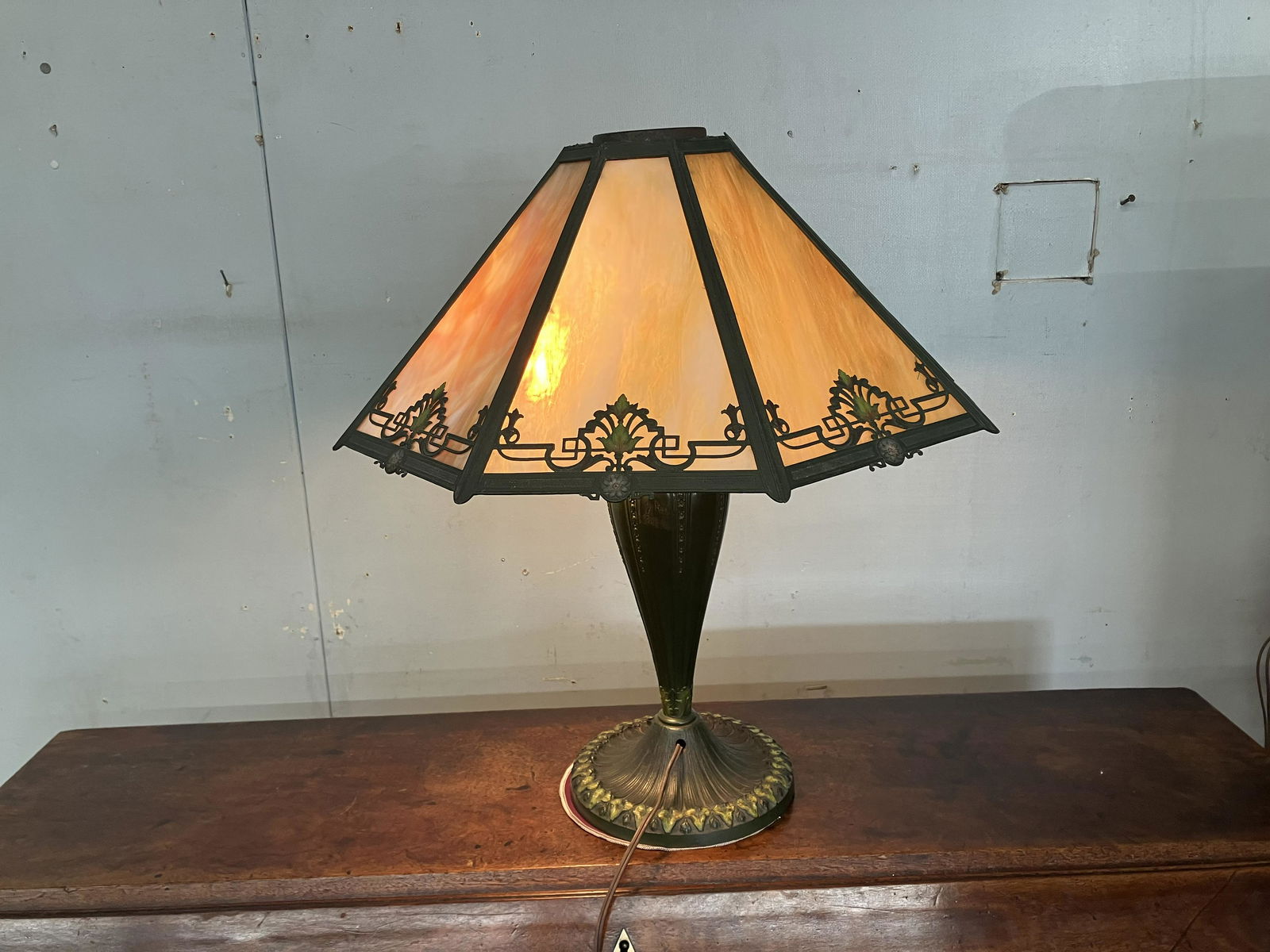 Rainaud slag cheap glass lamp