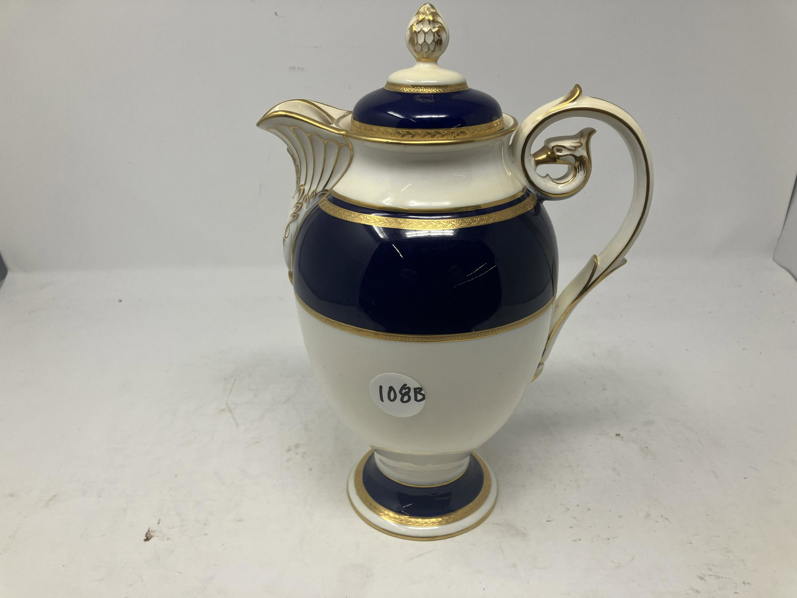 Antique Mintons Cobalt Gold Teapot: retailed by baileys, banks and biddles out of philadelphia. 10"H.