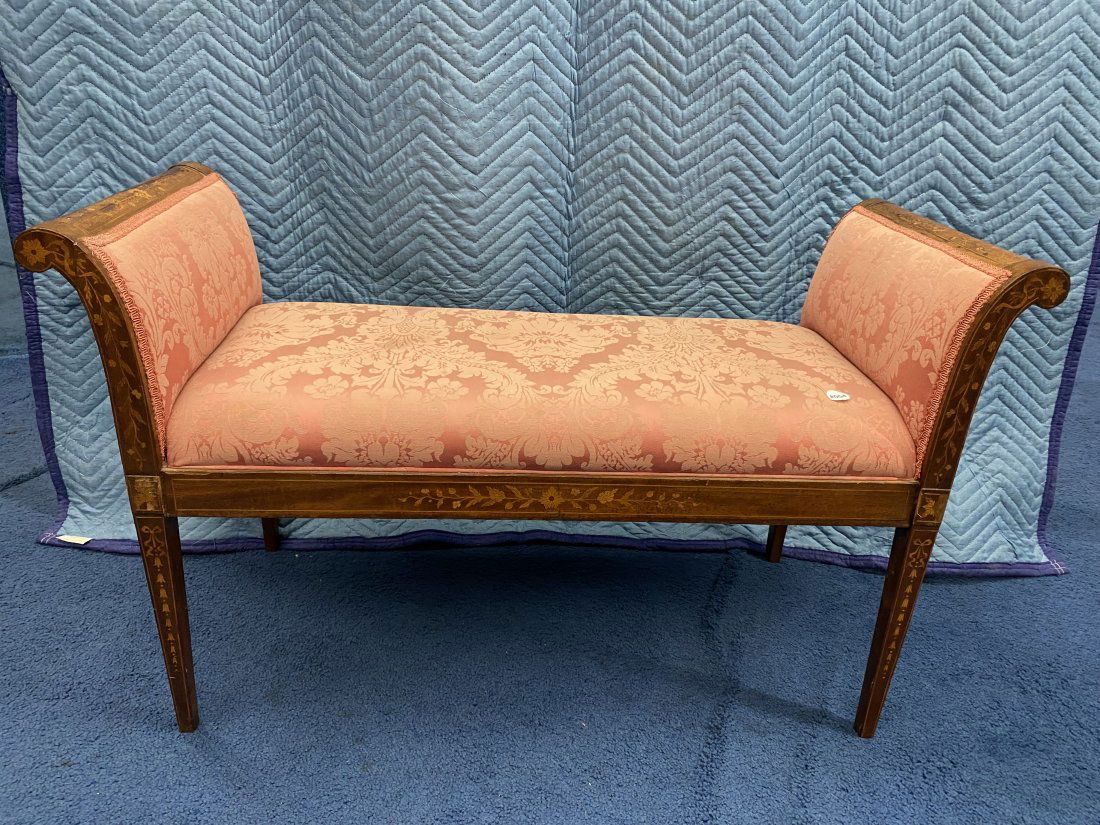 Early Hepplewhite Bench with Inlay (1 of 9)