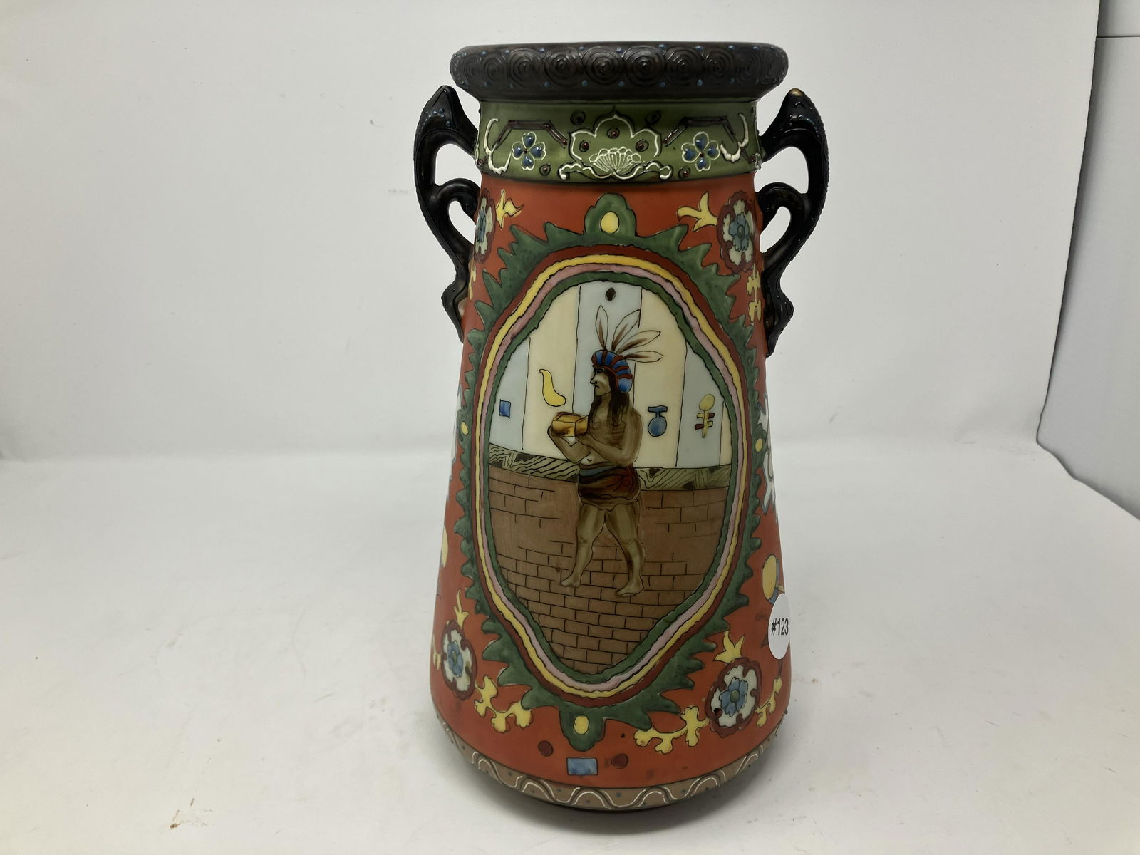 Nippon Morimura Indian Chief Vase (1 of 5)