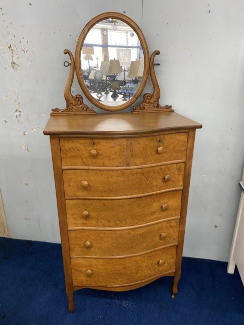 Antique Birds Eye Maple Hi-Chest (1 of 6)