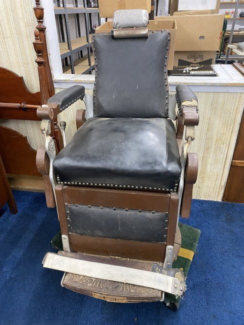 Antique Barber Chair: 48"x26"x26"