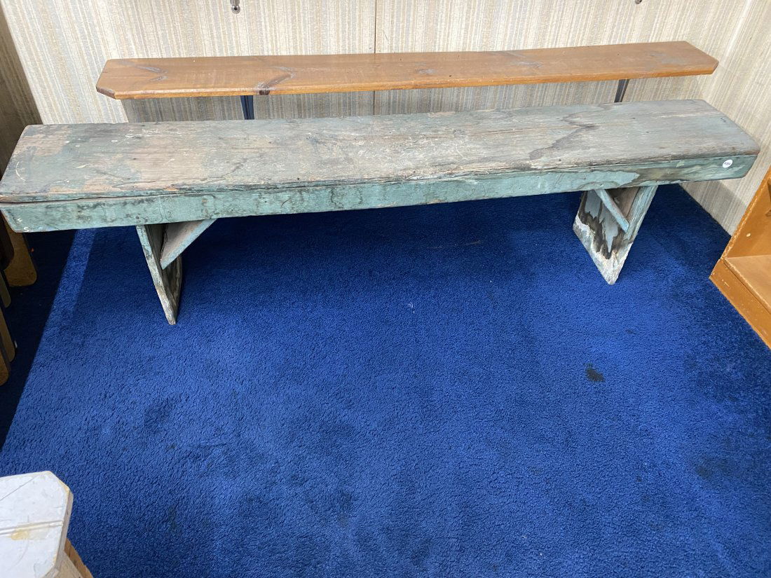 Antique Bench with Old Green Paint (1 of 4)