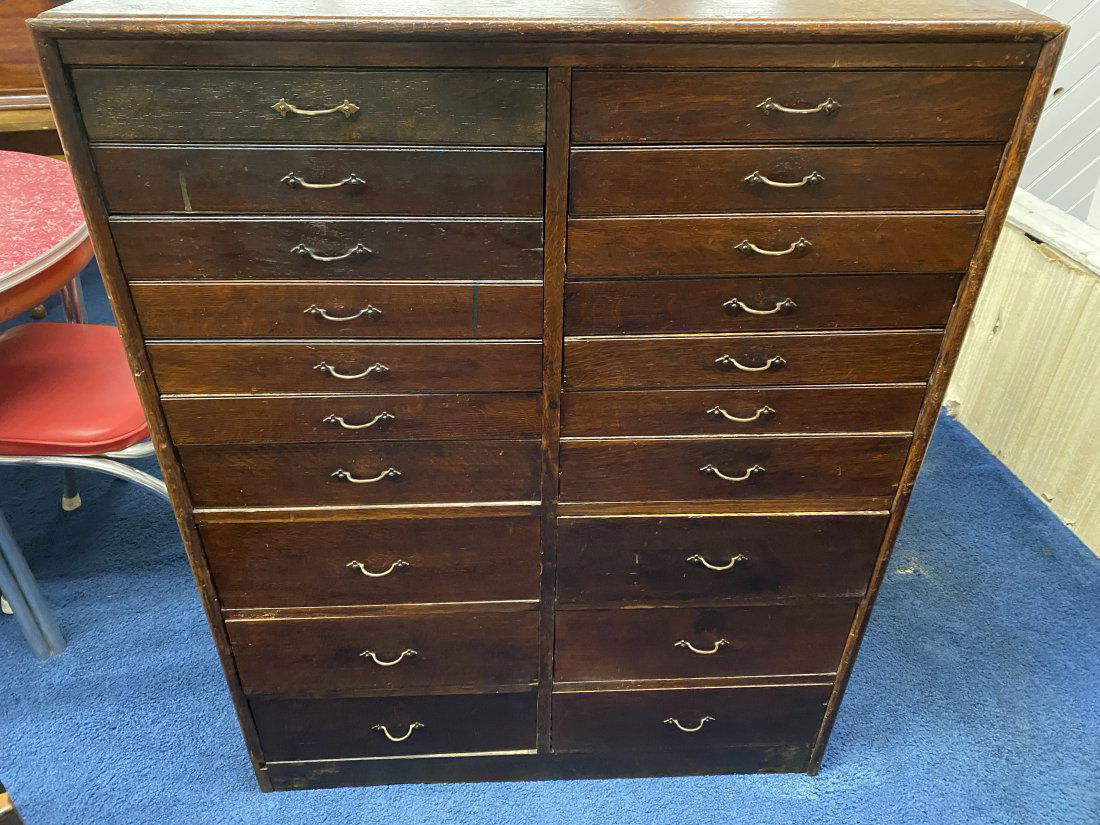 Antique Oak Multi Drawer Cabinet (1 of 5)