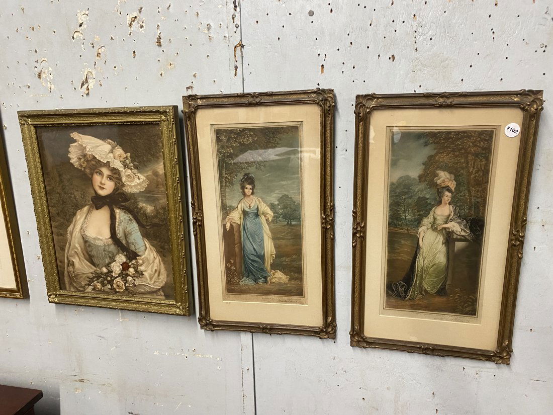 Three Hand Colored Early Fashion Prints (1 of 5)