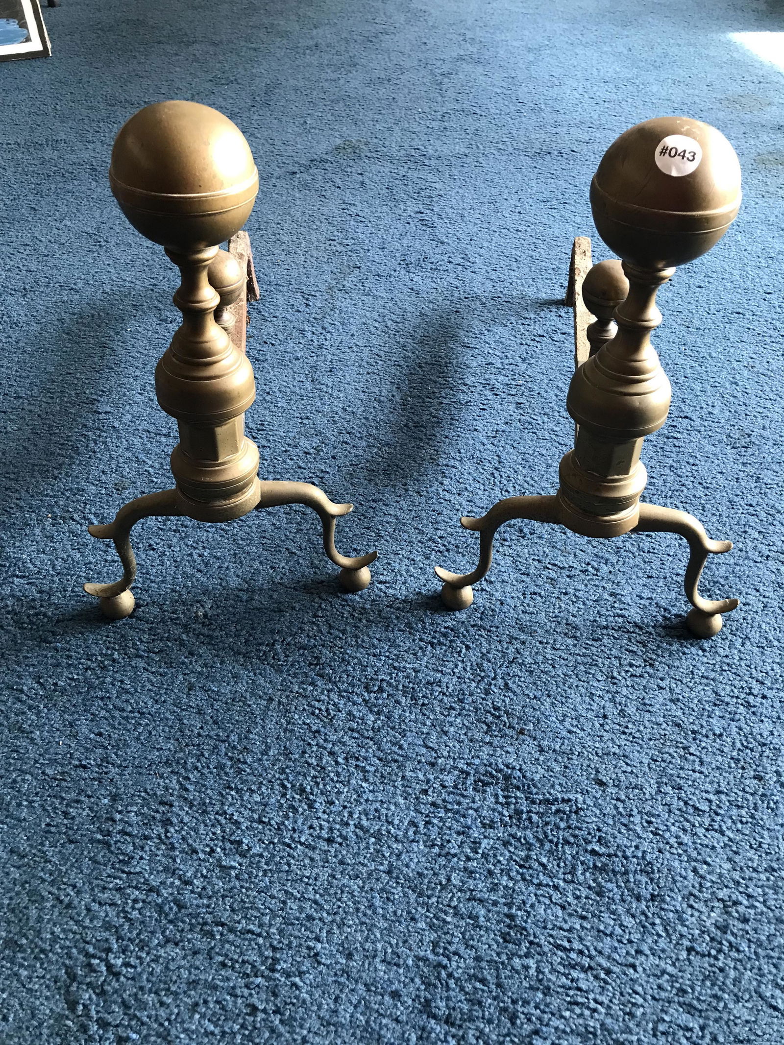 Pair of Antique Double Cannonball Andirons (1 of 3)