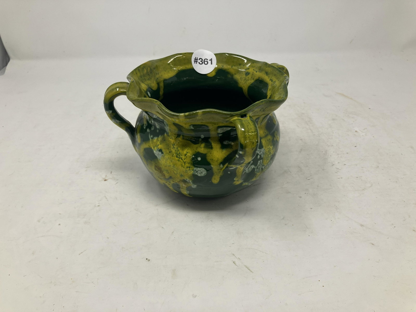 Jugtown Style Loving Cup: Measures 7" W. Unmarked, but in the style of Jugtown.