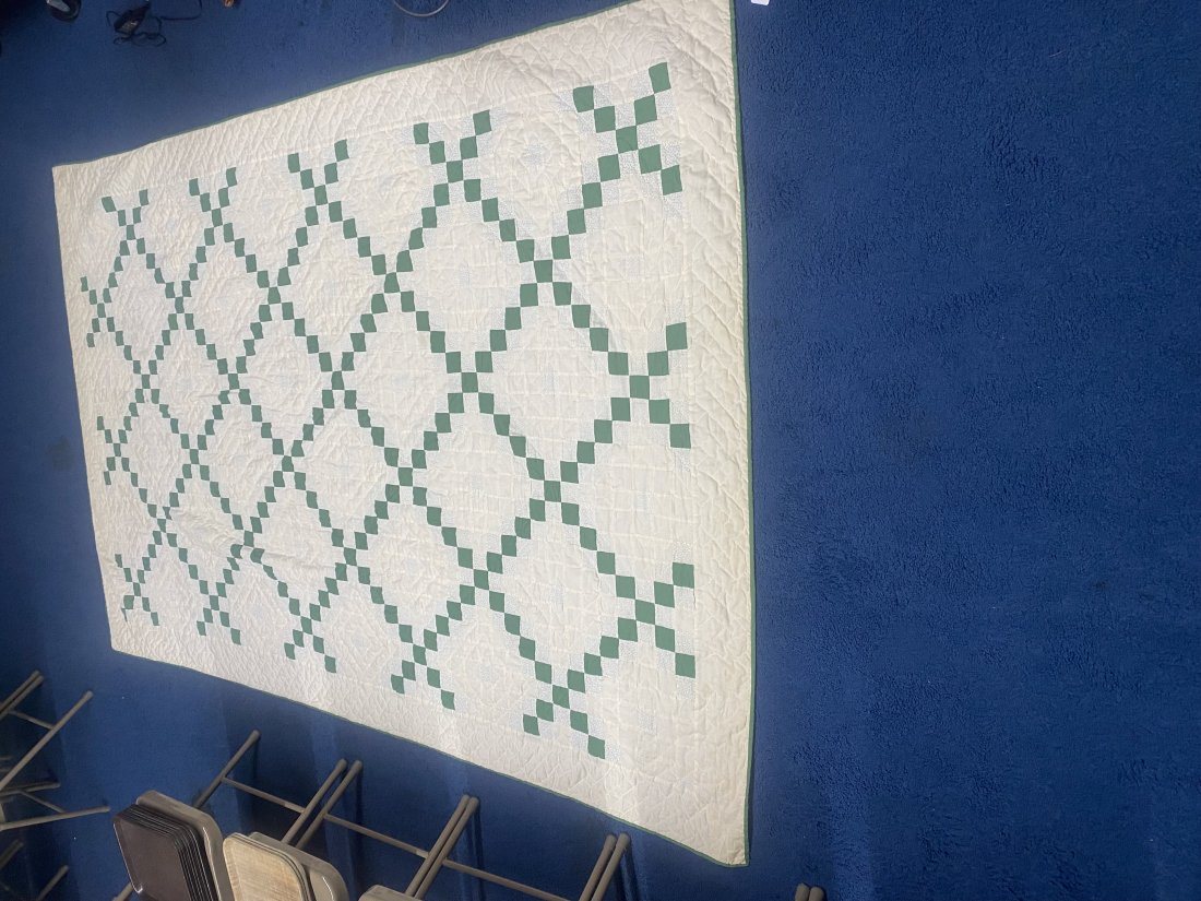 Pair of Quilts: Matched pair. Measure 70" x 106".