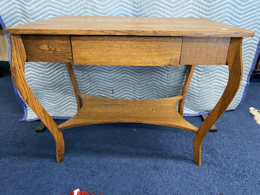 Antique Oak Library Table: 30"x36"x24"