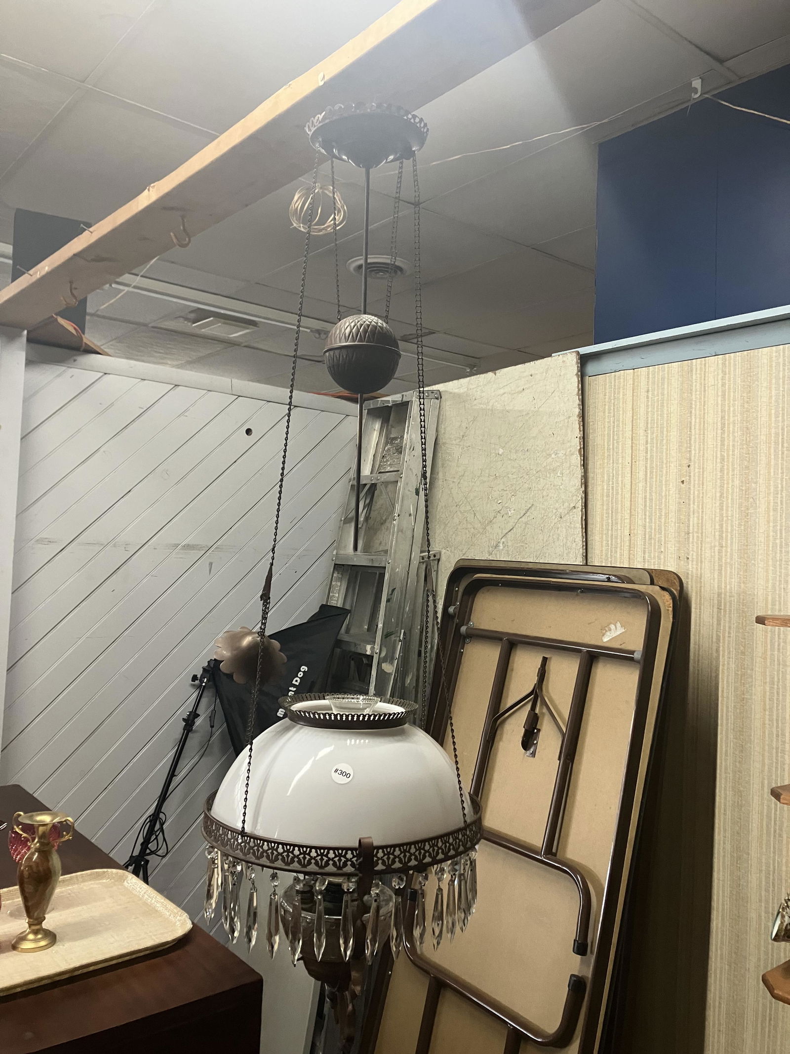 VIctorian Hanging Light: 43"x15". Has all parts.