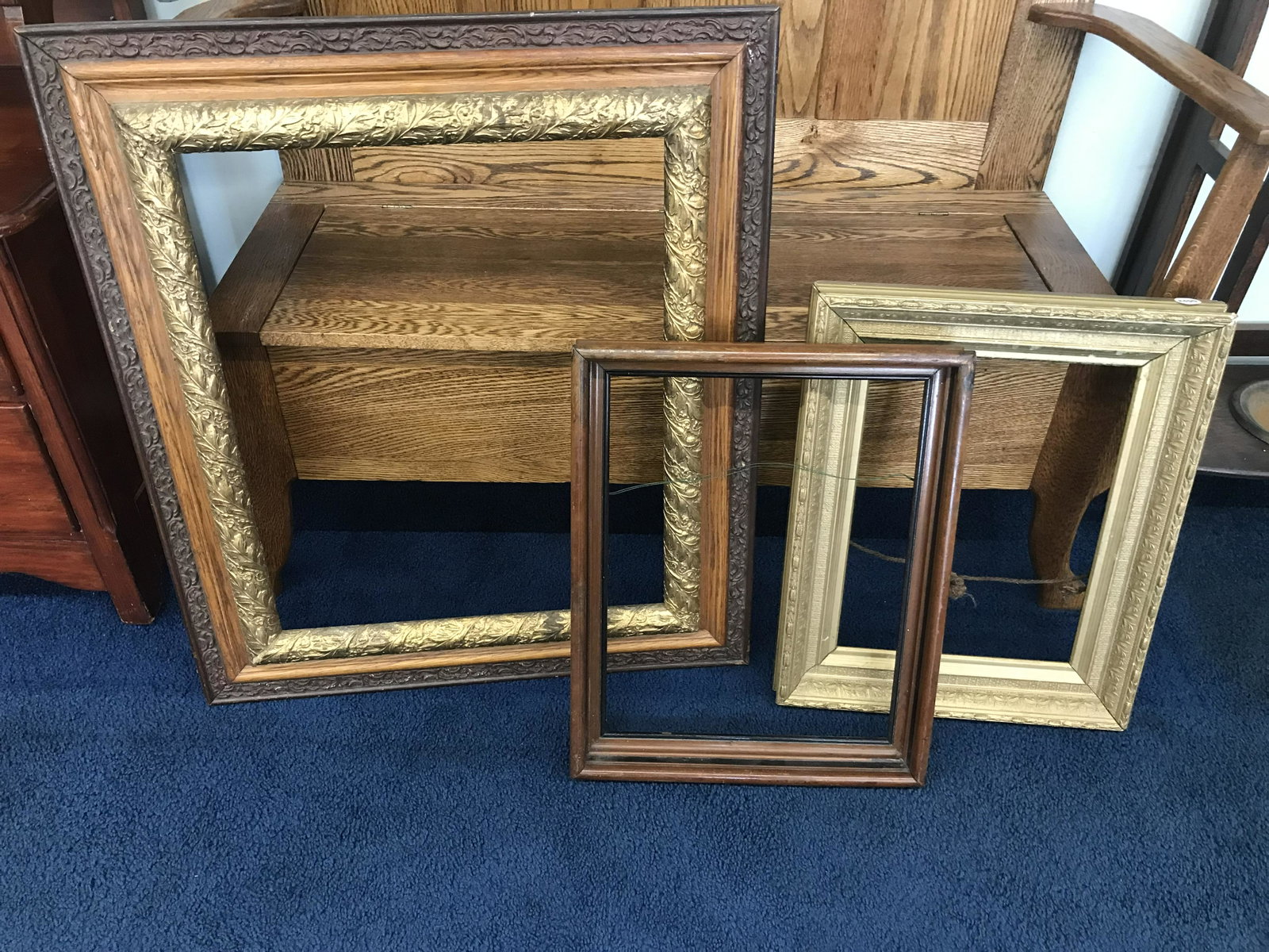 Three Antique Picture Frames: Largest measures 31" x 28".