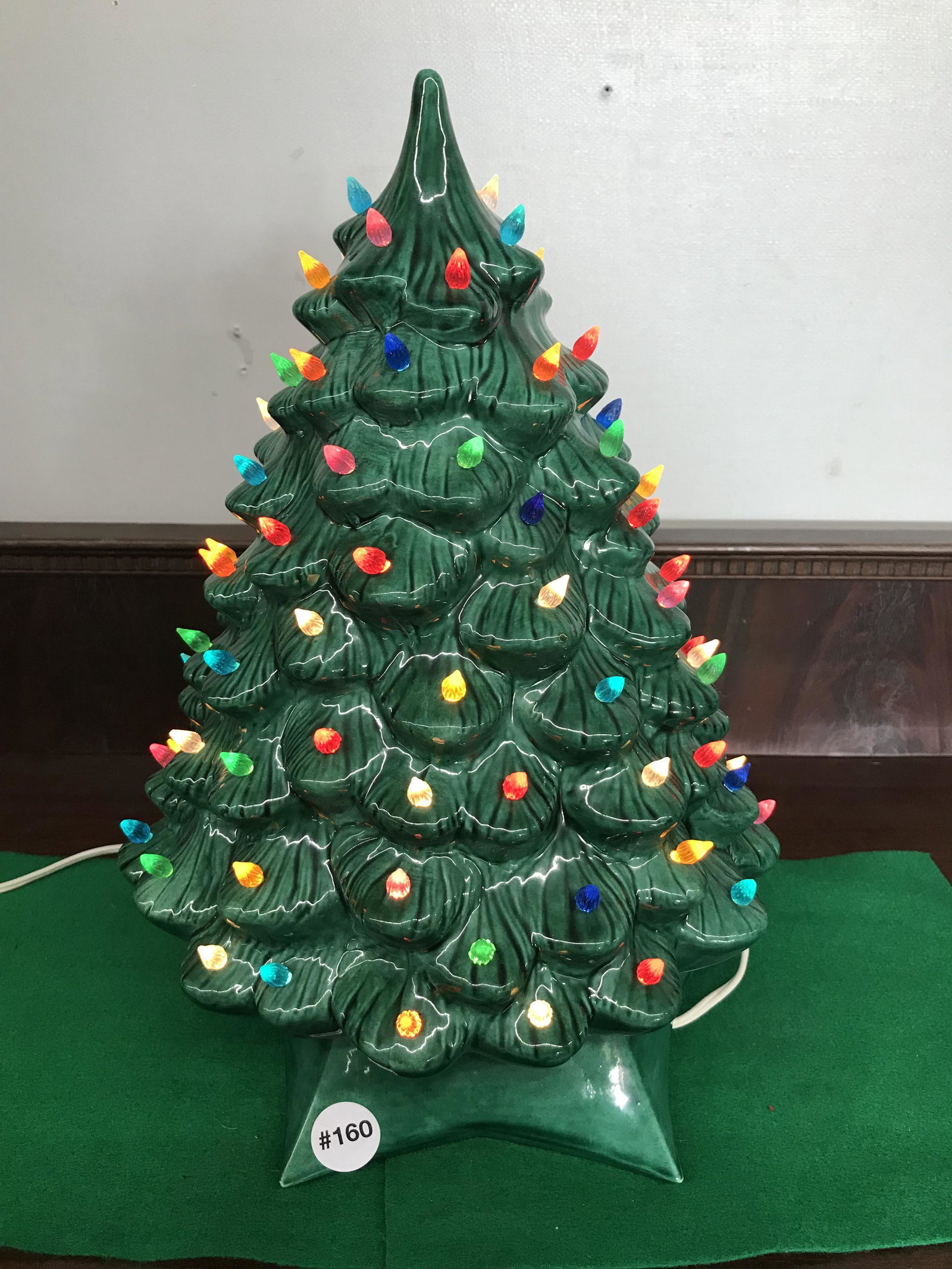 Ceramic Christmas Tree: 16", all lights present.