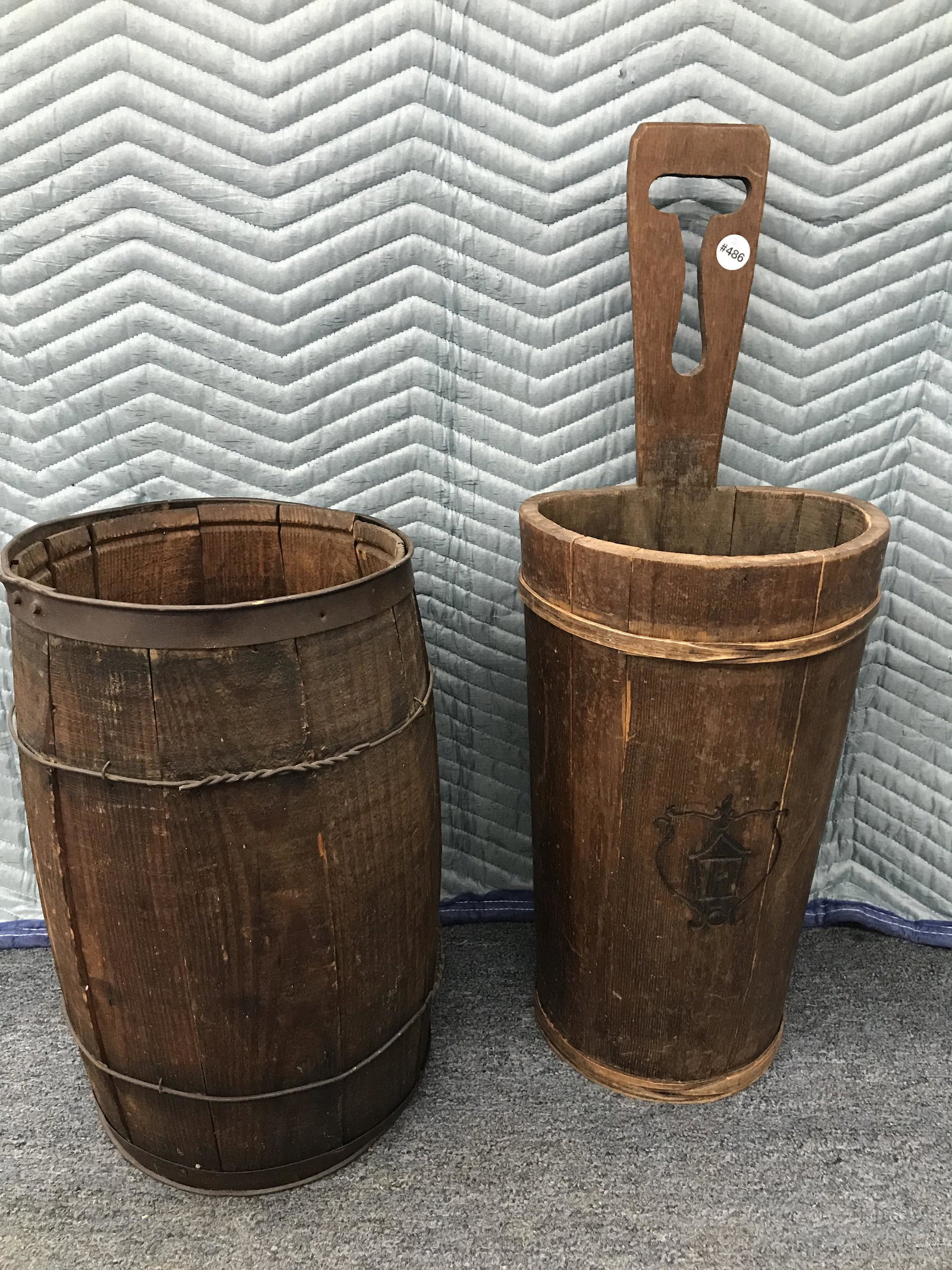 Two Barrels: Tallest measures 30" x 11".