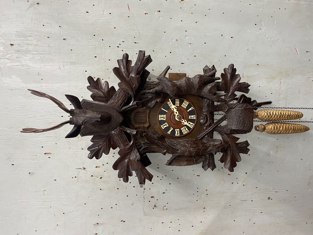 Heavily Carved Black Forrest German Coo Coo Clock (1 of 6)