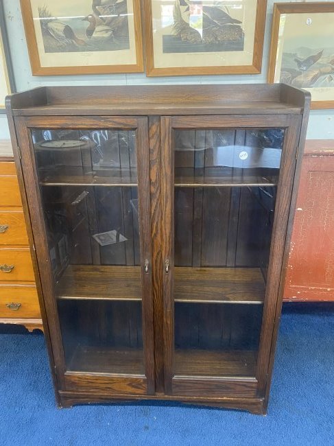 Antique Oak Double Door Bookcase (1 of 7)