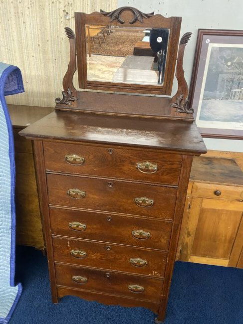 Oak Hi Chest w/ Mirror (1 of 6)