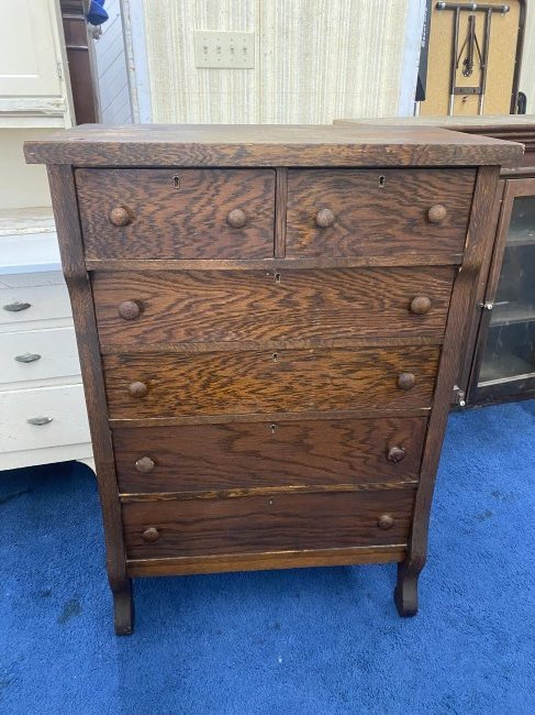 Antique Oak Hi-Chest (1 of 6)