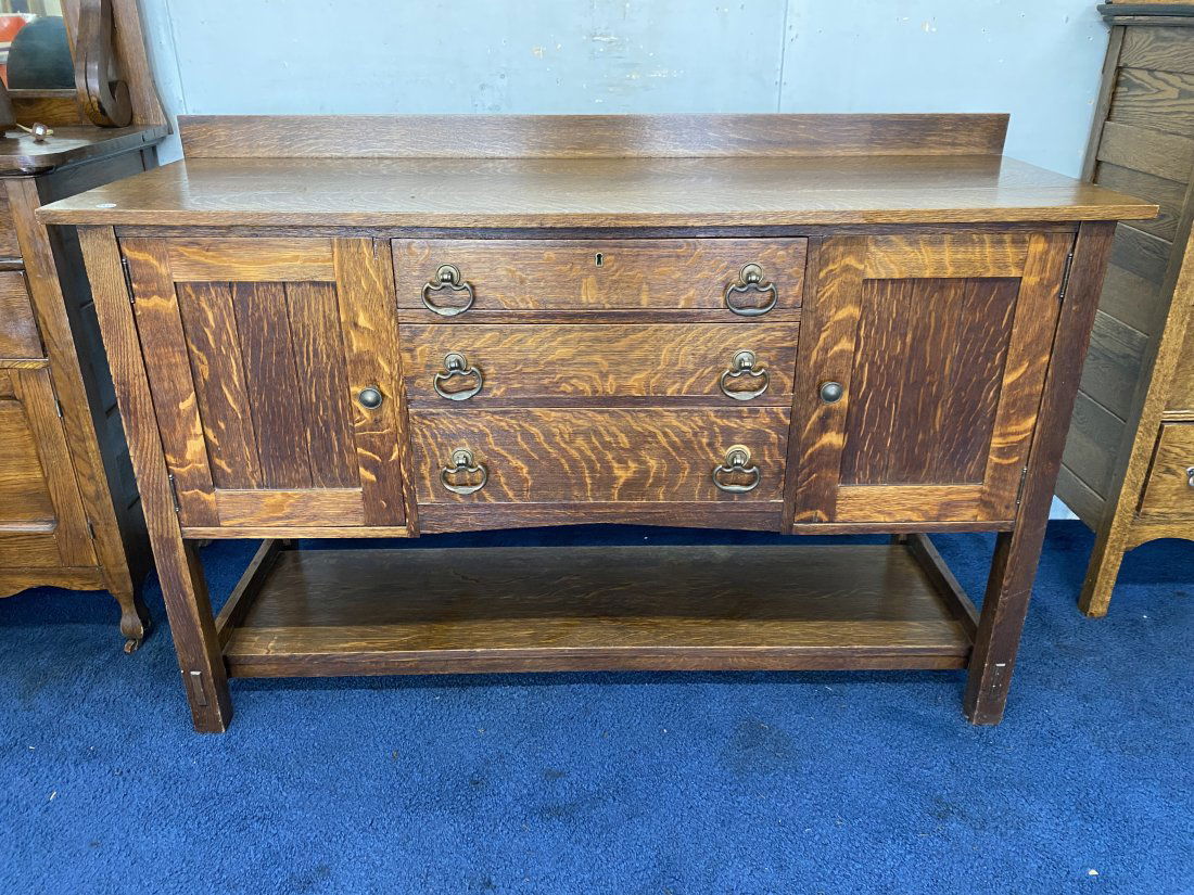 Antique Mission Oak Sideboard (1 of 9)