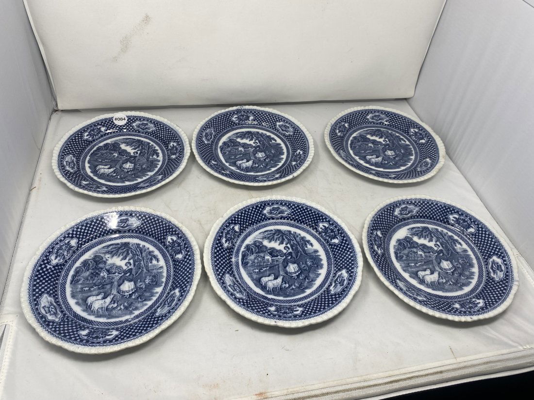 Set of Six  Adams Transferware Plates (1 of 4)