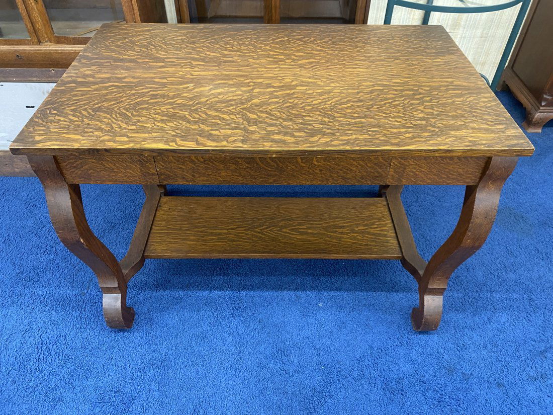 Antique Oak Library Table (1 of 6)