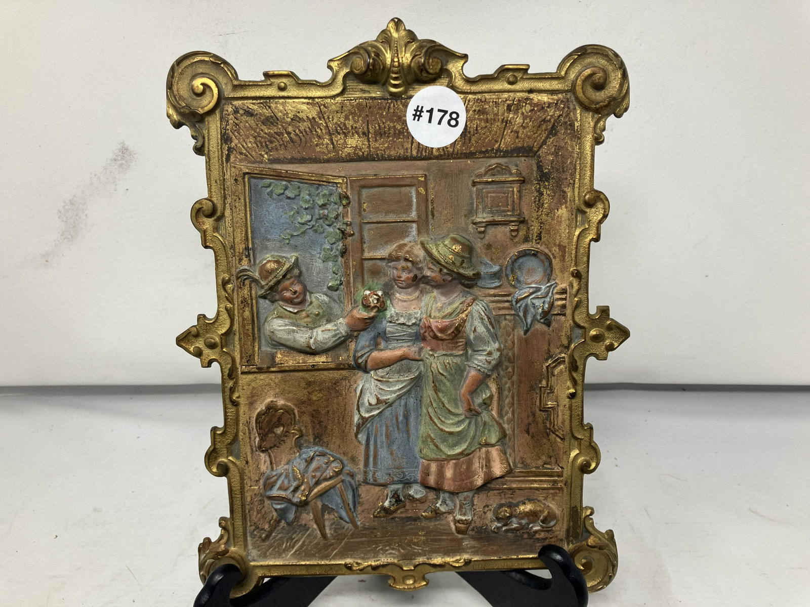 B&H Cast Iron Plaque: hand painted, 10"x8".