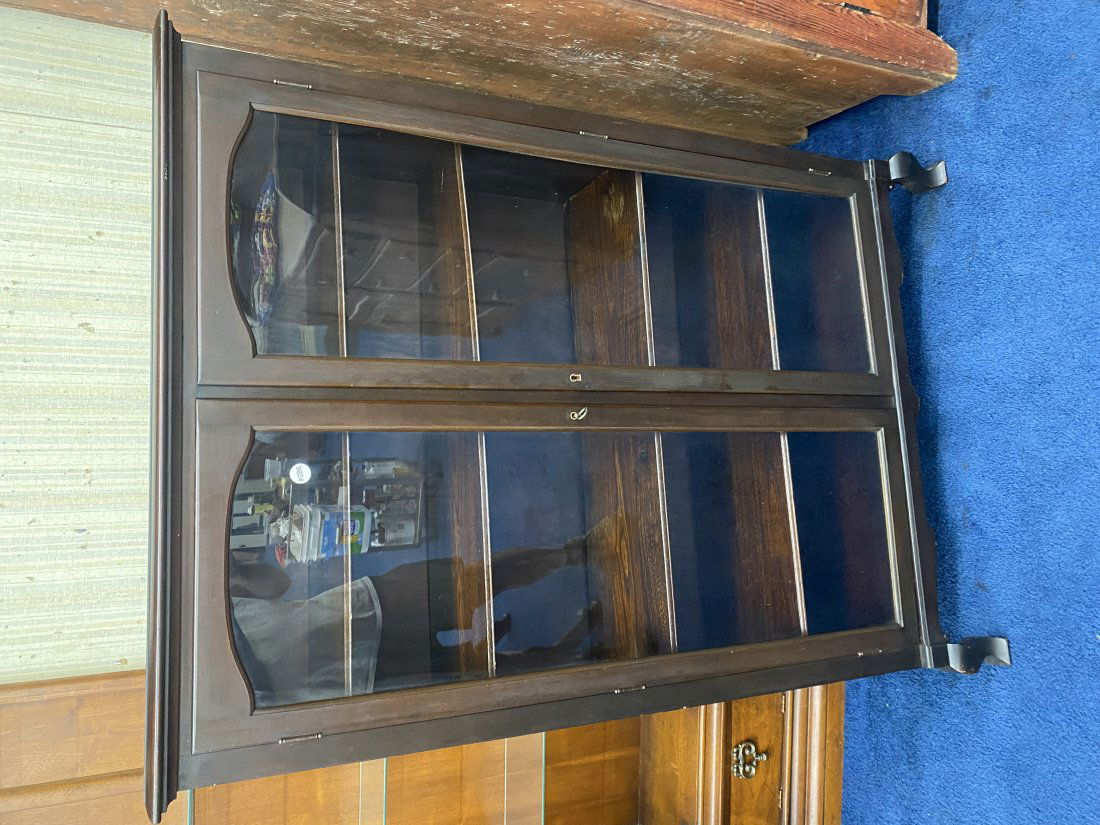 Antique Mahogany Double Door Bookcase (1 of 9)