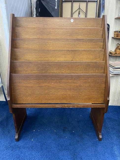 Antique Oak Ephemera Rack (1 of 6)