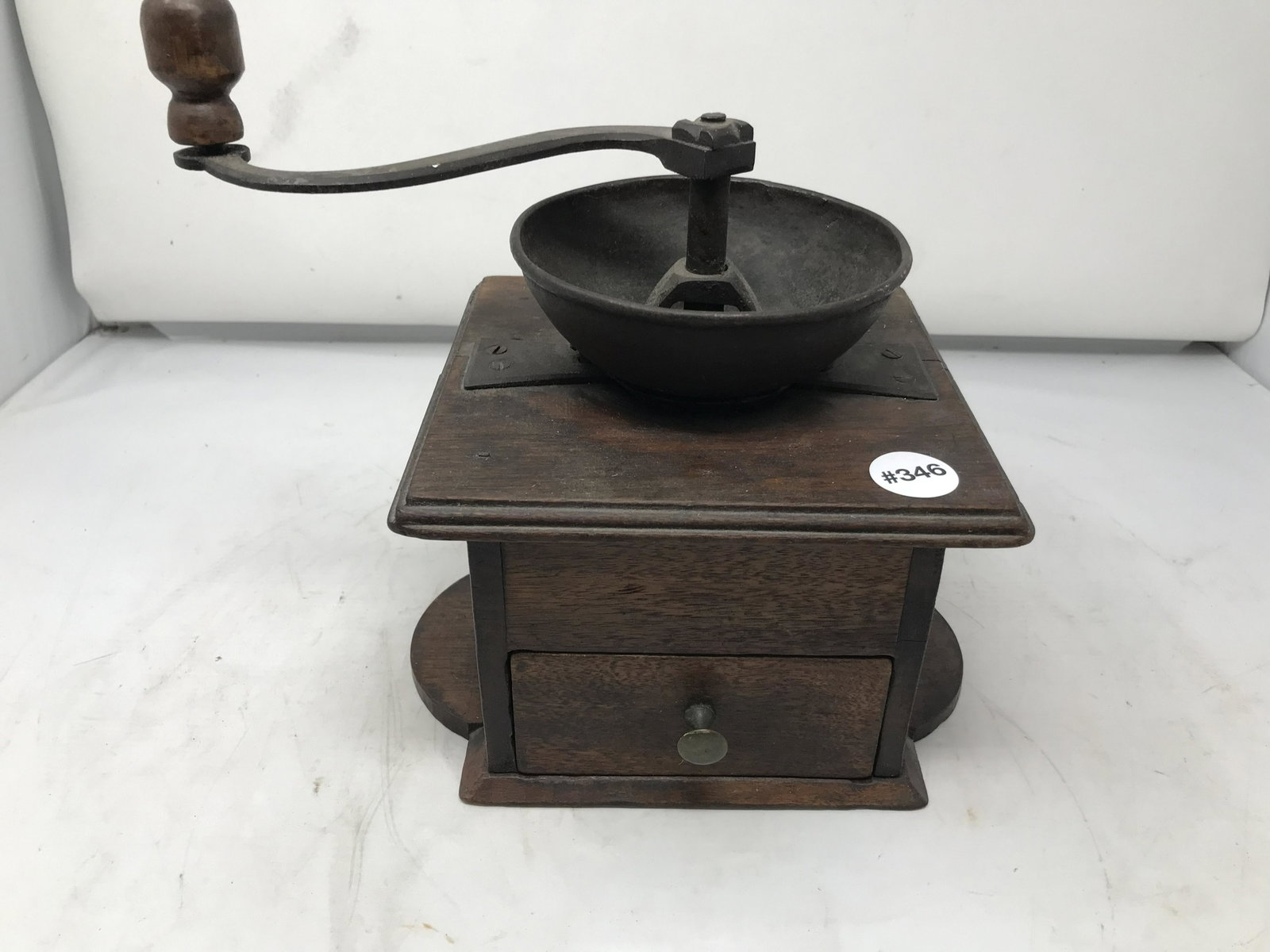 Antique Coffee Grinder: Measures 11" x 9" x 6".