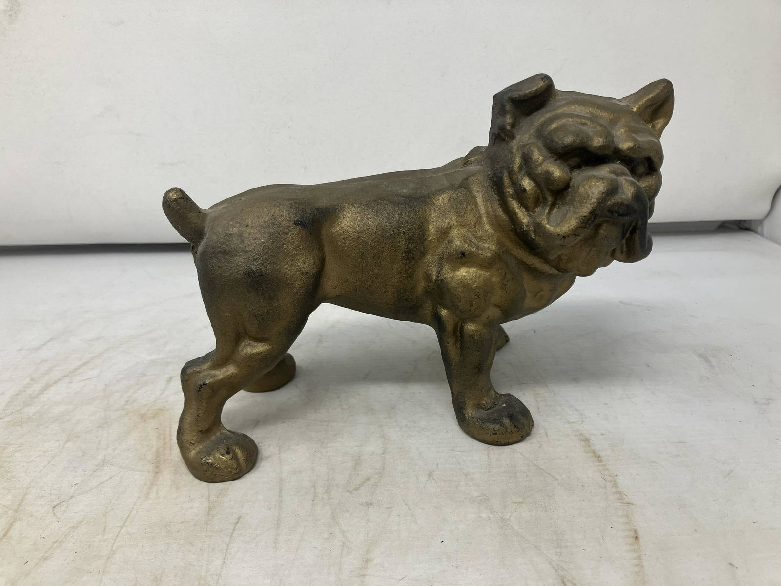 Cast Iron Bull Dog Door Stop Auction