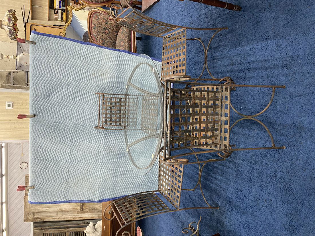 Antique Cast iron Patio Table & Chairs Set (1 of 8)