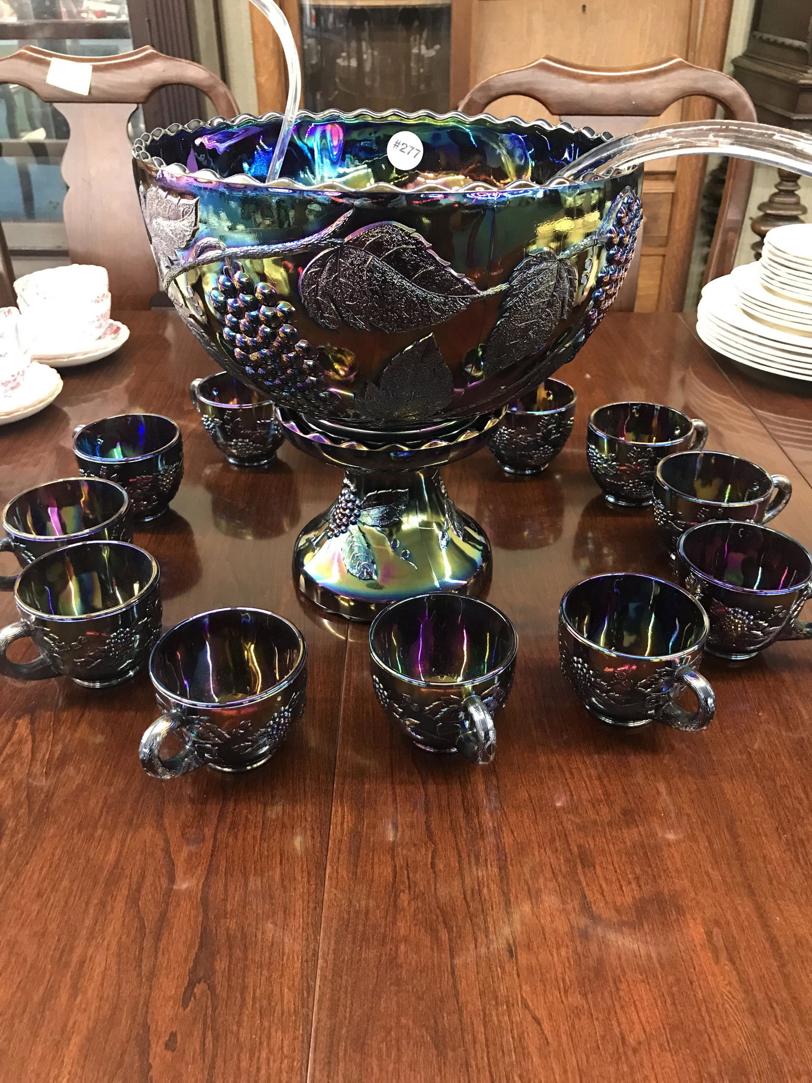 Carnival Glass Punch Bowl Set (1 of 3)