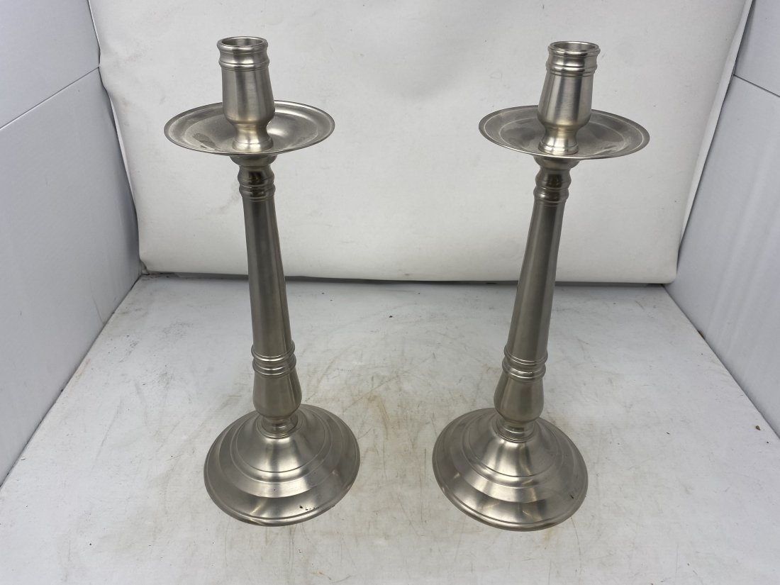 Pair of Mid-Century Pewter Candlesticks (1 of 4)