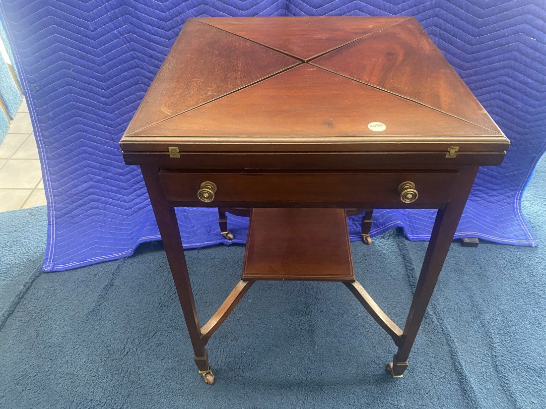 Antique Mahogany Game Table (1 of 7)