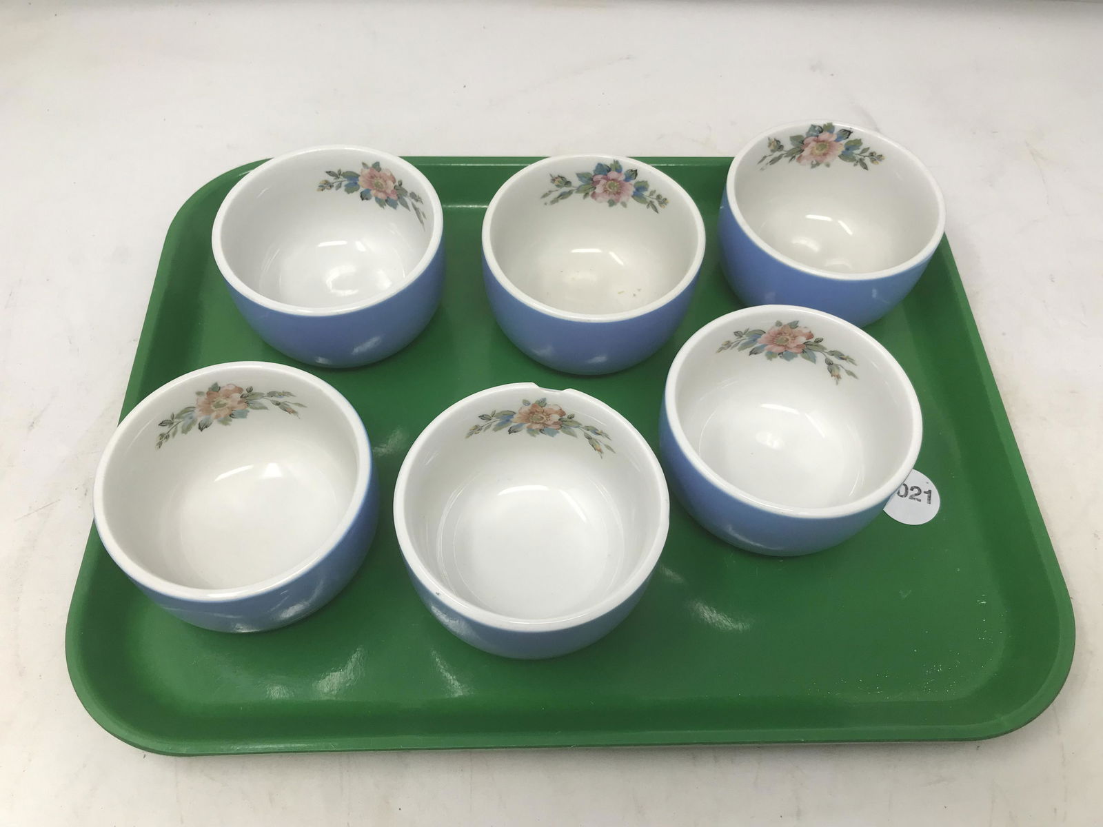 Hall Blue Rose Custard Cups: 2"x4".