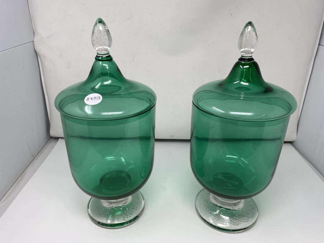 Pair of Green Apothecary Jars (1 of 7)