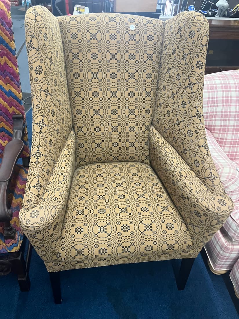 Wing Back Chair: Measures 47" x 32" x22".