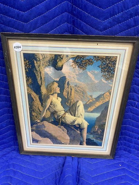 Maxfield Parrish Print: In original frame 18" x 15"