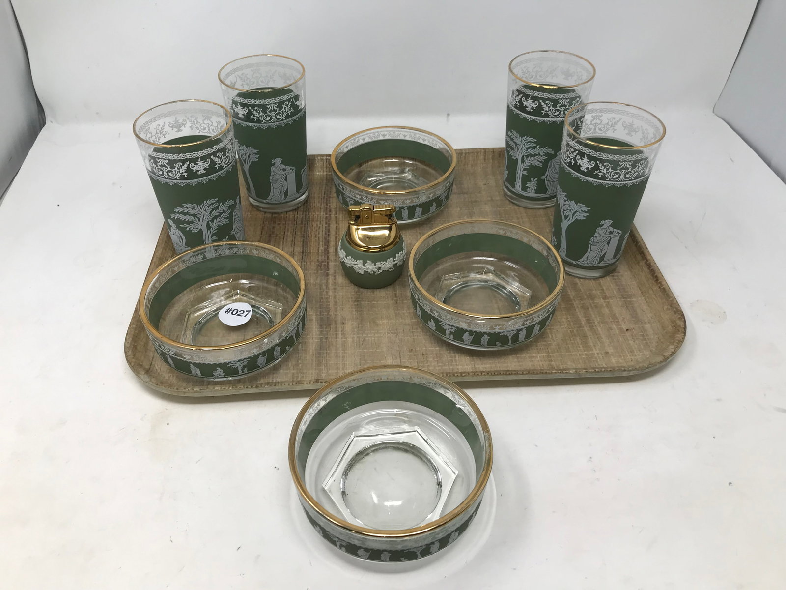 Grouping of Wedgwood Jasperware Glass: Tumblers 5" H