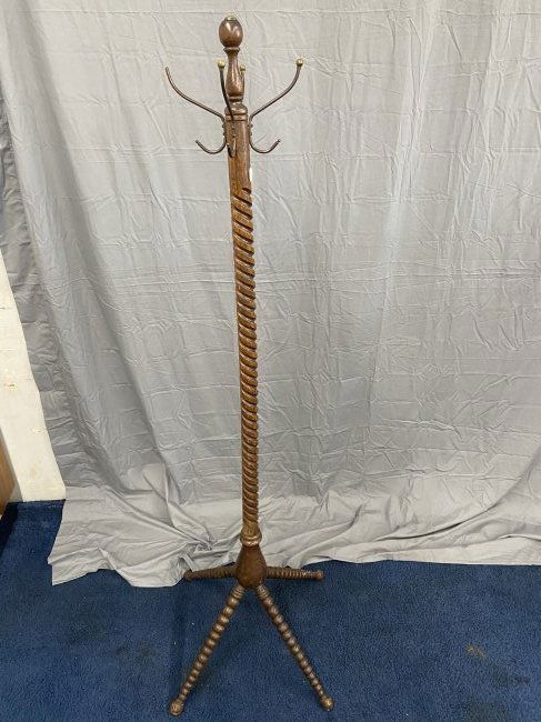 Antique Oak Clothes Tree (1 of 4)