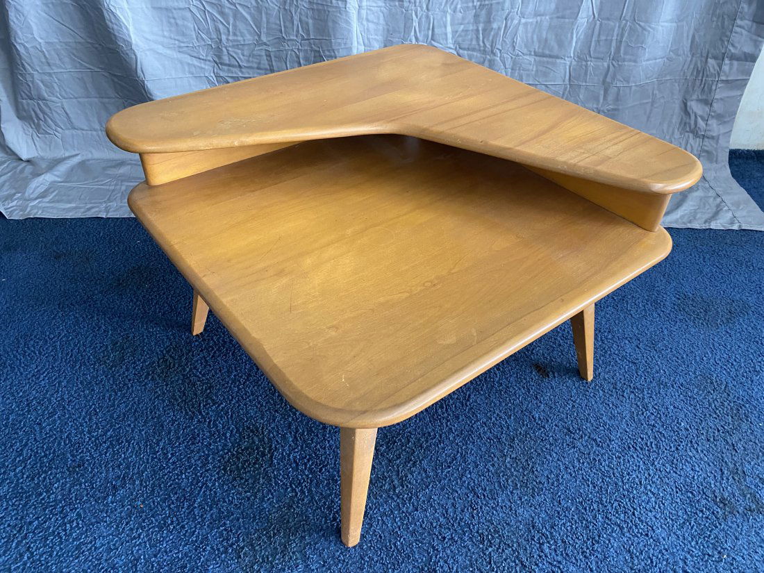 Heywood Wakefield Champagne 2 Tier Corner Table (1 of 8)